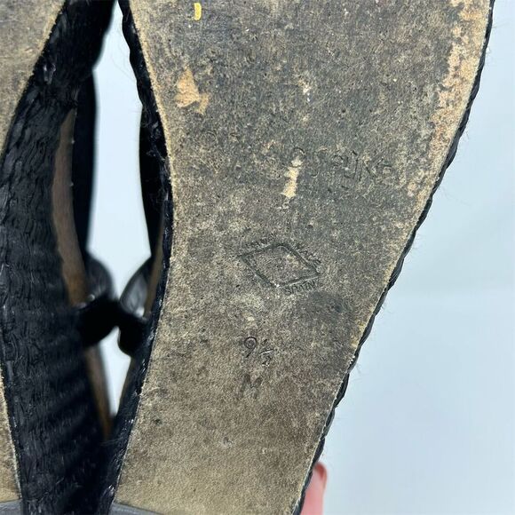 Donald J Pliner Women's Black Slingback Wedge Sandals Size 9.5 Casual Summer - Picture 10 of 13